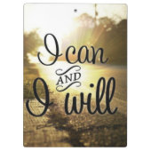 Motivierend Worte - ich kann und werde Klemmbrett (Rückseite)