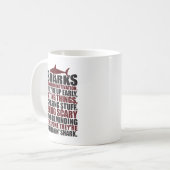 Motivierend Worte - sei ein Hai Kaffeetasse (Vorderseite Links)
