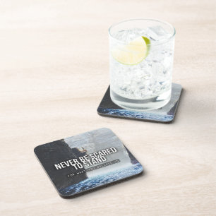 Motivierend Worte - stehen für das, woran Sie glau Getränkeuntersetzer