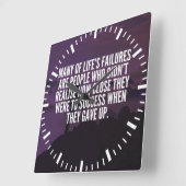 Motivierend Worte - Versagen und Erfolg Quadratische Wanduhr (Winkel)