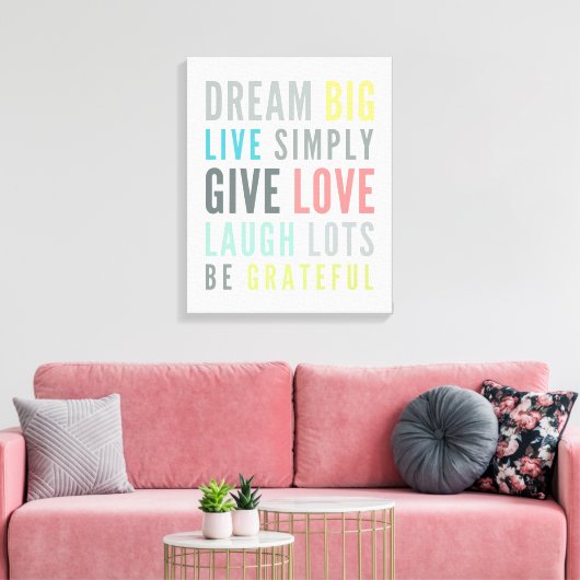 MOTIVIEREND WORTE ZUR LIEBE DURCH moderne Typograf Leinwanddruck (Insitu (Wohnzimmer))