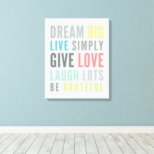 MOTIVIEREND WORTE ZUR LIEBE DURCH moderne Typograf Leinwanddruck (Insitu (Holzboden))