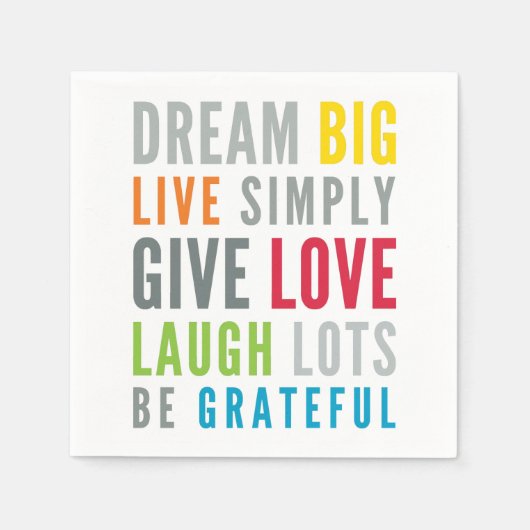 MOTIVIEREND WORTE ZUR LIEBE DURCH moderne Typograf Serviette (Vorderseite)