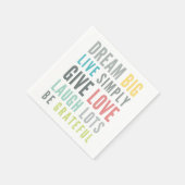 MOTIVIEREND WORTE ZUR LIEBE DURCH moderne Typograf Serviette (Ecke)