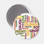 Motivierend Wörter #1 Kühlschrankmagnet (Vorderseite/Rückseite)