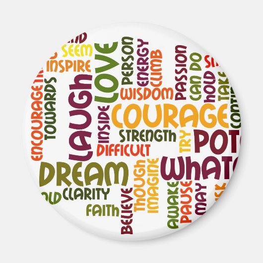 Motivierend Wörter #1 Kühlschrankmagnet (Vorne)