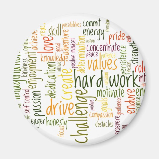 Motivierend Wörter 2 Kühlschrankmagnet (Vorne)