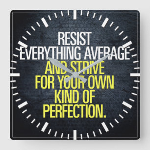 Motivierend Wörter - Ausarbeiten Quadratische Wanduhr