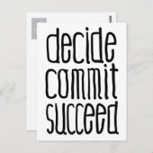 Motivierend Wörter entscheiden für Erfolg Postkarte (Vorne/Hinten)