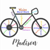 Motivierend Wörter, Fahrrad, Fahrrad, Bike-Kunst Aufkleber (Vorderseite)