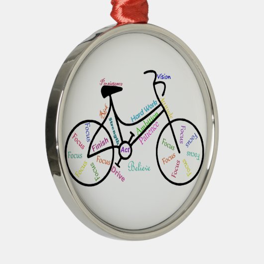 Motivierend Wörter für Fahrradsportfans Ornament Aus Metall (Rechts)