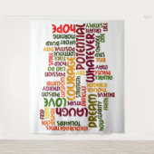 Motivierend Wörter für positive Ermutigung Wandteppich (Vorderseite)