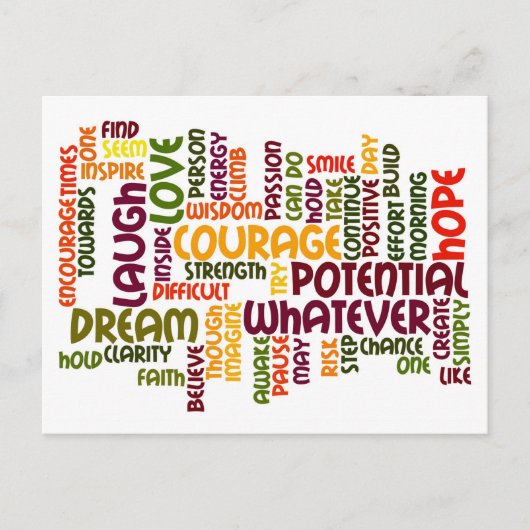 Motivierend Wörter Nr. 1 Postkarte (Vorderseite)