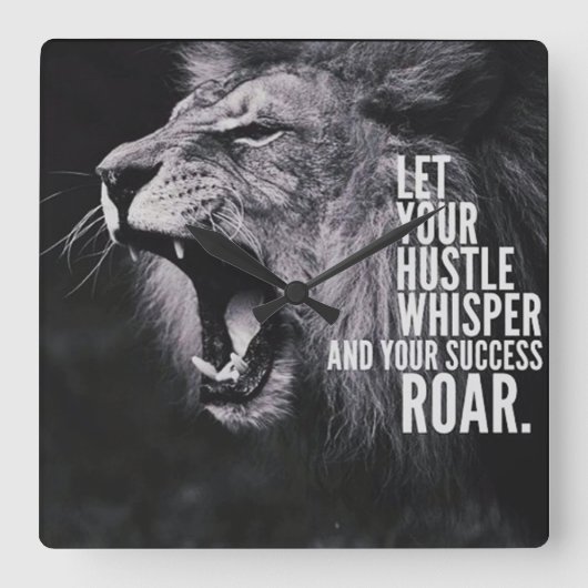 Motivierend Wörter Quadratische Wanduhr (Vorderseite)