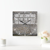 Motivierend Wörter Quadratische Wanduhr (Zuhause)