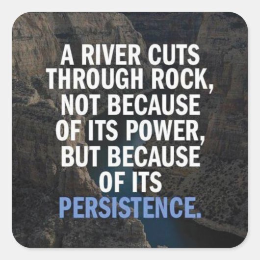 Motivierend Wörter Quadratischer Aufkleber (Vorderseite)