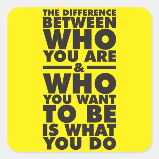 Motivierend Wörter Quadratischer Aufkleber (Vorderseite)