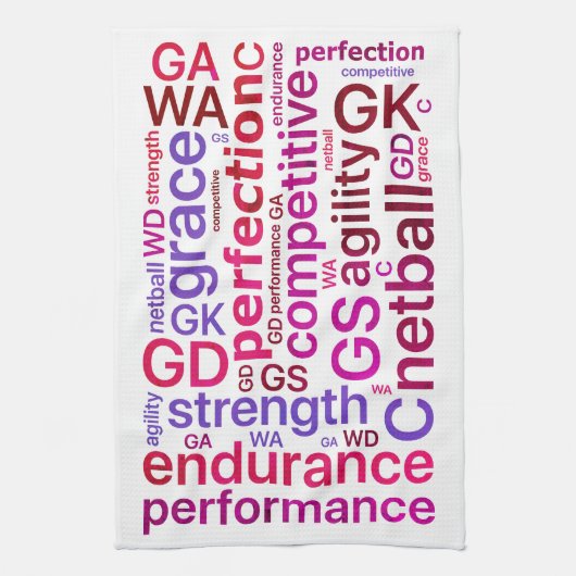 Motivierend Wörter und PositionenNetball Handtuch (Vertikal)