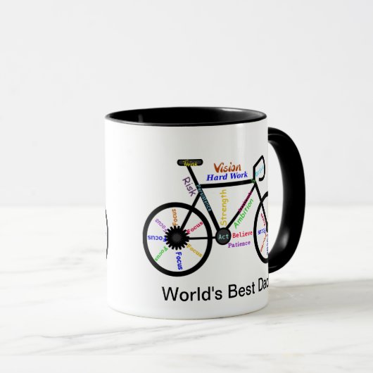 Motivierend Wörterbücher, Fahrradbeste Vater Tasse (VorderseiteRechts)