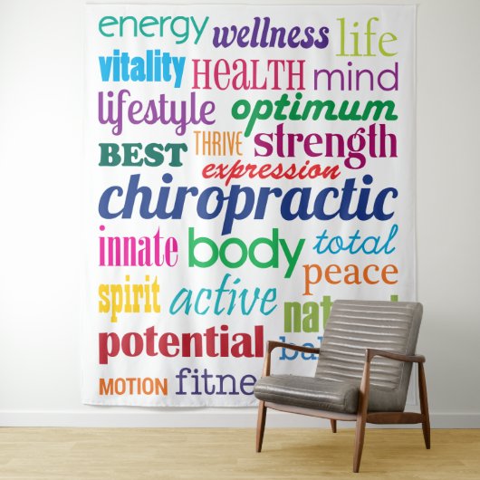 Motivierend Wortkollektion Chiropraktik Wandteppich (Beispiel)