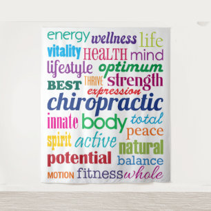 Motivierend Wortkollektion Chiropraktik Wandteppich