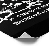 motivierend Zen-Zitat-Poster in Schwarzweiß Poster (Ecke)