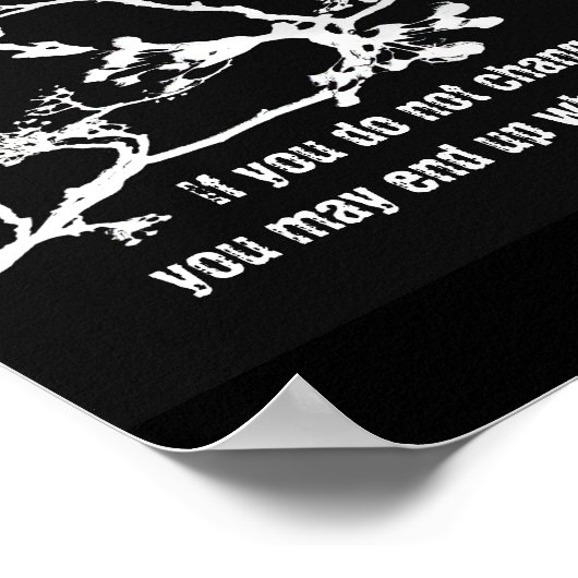 motivierend Zen-Zitat-Poster in Schwarzweiß Poster (Ecke)