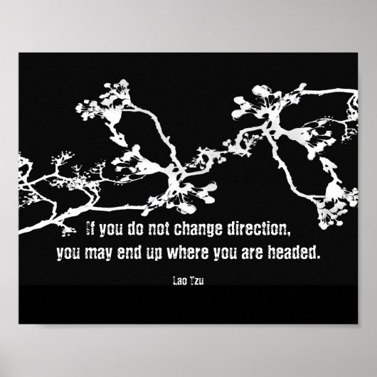 motivierend Zen-Zitat-Poster in Schwarzweiß Poster (Vorne)