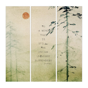 Motivierend Zen-Zitat Wasserfarbenwelt Triptychon