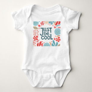Motivierend Zitat, Abstrakter Blumenrahmen. Baby Strampler