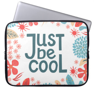 Motivierend Zitat, Abstrakter Blumenrahmen. Laptopschutzhülle