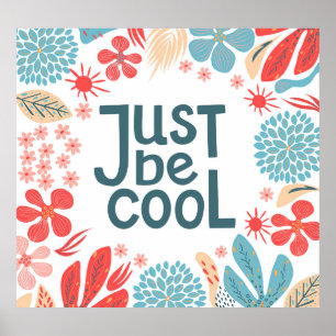 Motivierend Zitat, Abstrakter Blumenrahmen. Poster