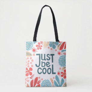 Motivierend Zitat, Abstrakter Blumenrahmen. Tasche