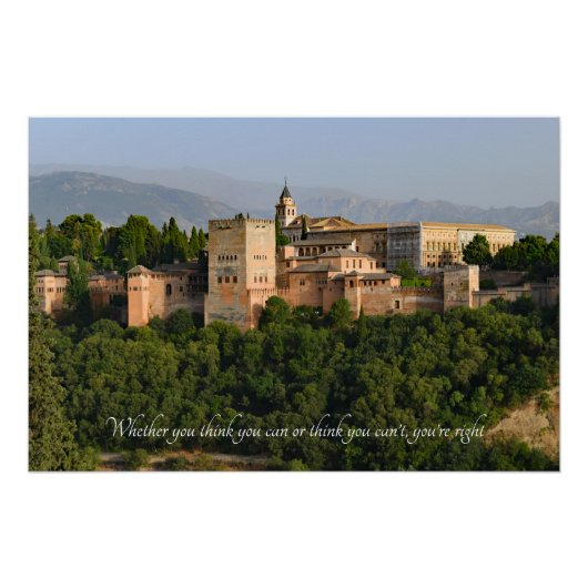 Motivierend Zitat - Alhambra Palace Spanien Poster (Vorderseite)