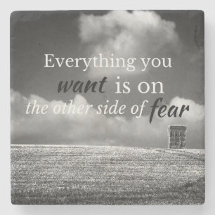 Motivierend Zitat: Alles, was Sie gewollt haben, i Steinuntersetzer