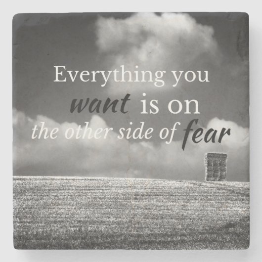 Motivierend Zitat: Alles, was Sie gewollt haben, i Steinuntersetzer (Vorderseite)