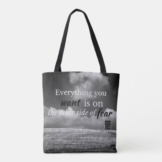 Motivierend Zitat: Alles, was Sie gewollt haben, i Tasche (Rückseite)