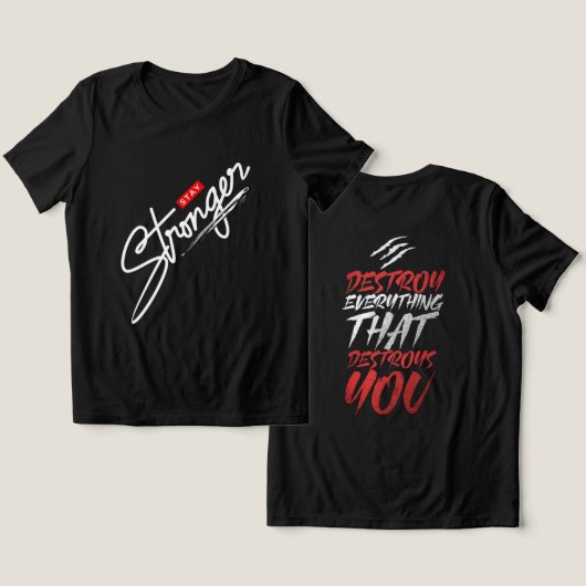 motivierend Zitat aus schwarzer Inspiration Tri-Blend Shirt (Design Vorderseite & Rückseite)