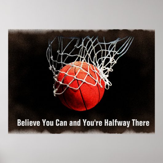 Motivierend Zitat Basketball Poster (Vorne)