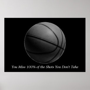 Motivierend Zitat Basketball Schwarz/Weiß Poster