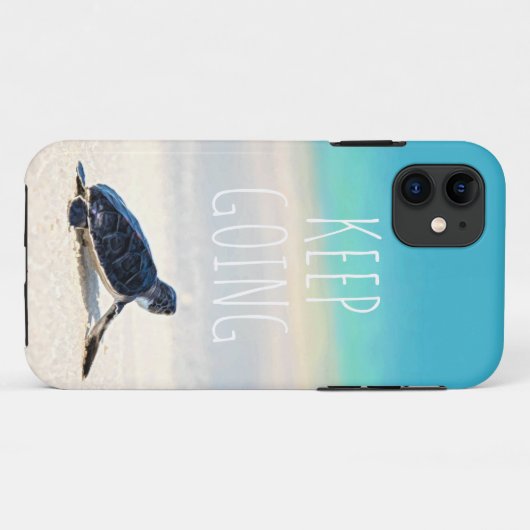 Motivierend Zitat Behalte auf Schildkrötenstrand Case-Mate iPhone Hülle (Rückseite (Horizontal))