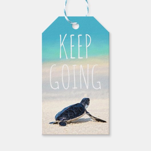 Motivierend Zitat Behalte auf Schildkrötenstrand Geschenkanhänger (Vorderseite)