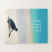 Motivierend Zitat Behalte auf Schildkrötenstrand Puzzle (Horizontal)