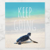 Motivierend Zitat Behalte auf Schildkrötenstrand Weinetikett (Einzelnes Label)