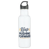 Motivierend Zitat Behalte voran Edelstahlflasche (Vorderseite)