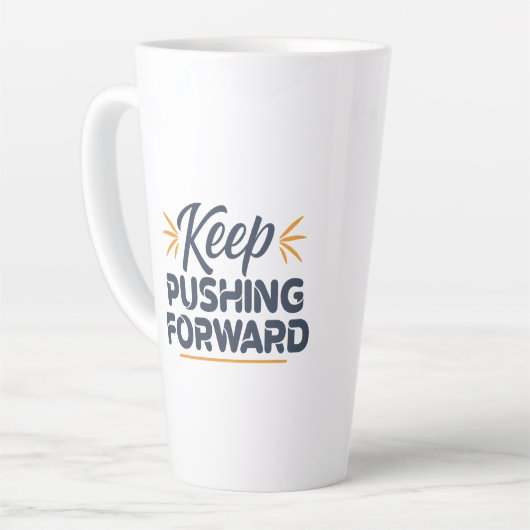 Motivierend Zitat Behalte voran Milchtasse (Linke Ecke)