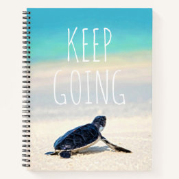 Motivierend Zitat Behalten Going Beach Turtle Notizblock