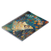 Motivierend Zitat, Boho Blume Blue und Orange. Notizblock (Linke Seite)