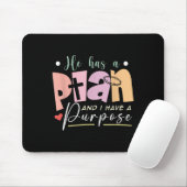 Motivierend Zitat Christlich hat er einen Plan, de Mousepad (Mit Mouse)