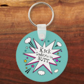 Motivierend Zitat Comic Buchexplosion Schlüsselanhänger (Vorderseite)